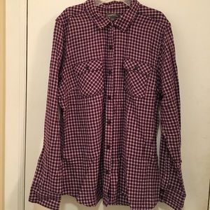 Eddie Bauer Purple Checkered Flannel X Large